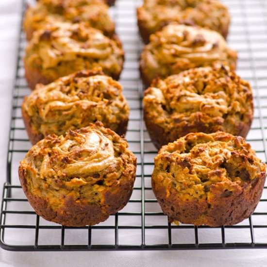 Banana & PB Swirl Protein Muffins