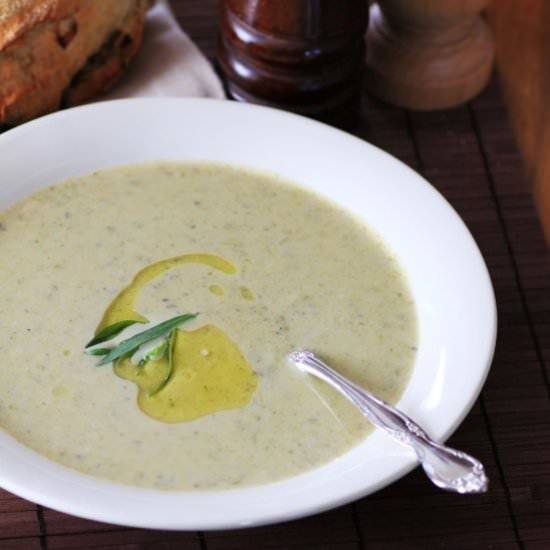 Roasted Asparagus Brie Soup