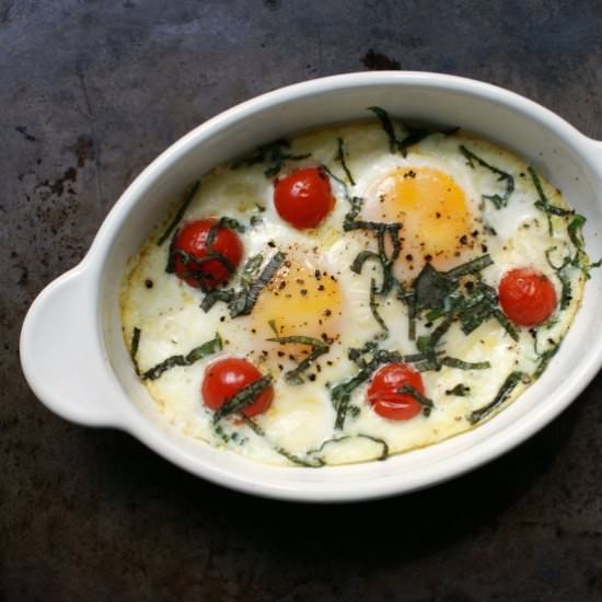 Caprese Baked Eggs
