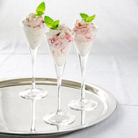 Rhubarb Syllabub with Cardamon