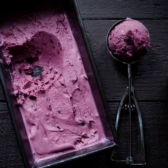 Blueberry Creme Fraiche Ice Cream