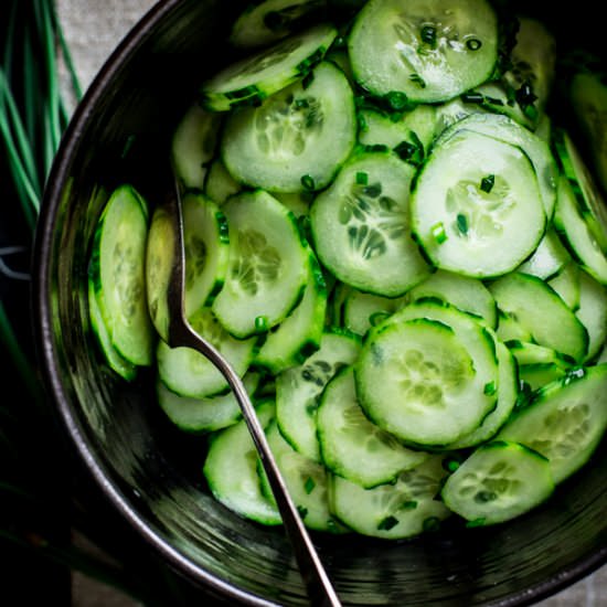 Simple Skinny Cucumber Salad