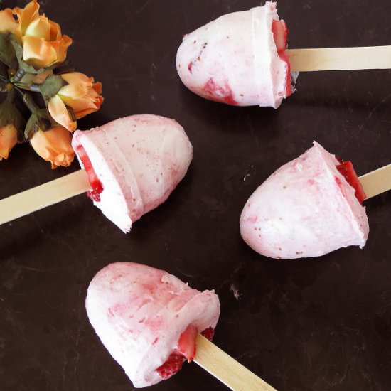 Strawberry Yogurt Popsicles
