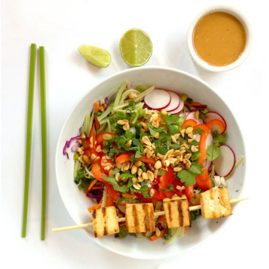 Peanut Thai Salad with Grilled Tofu