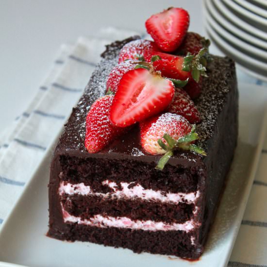 Chocolate & Strawberry Mousse Cake