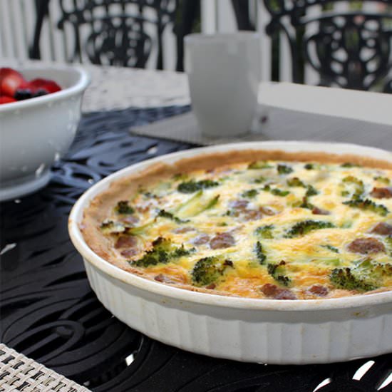 Broccoli & Breakfast Sausage Quiche