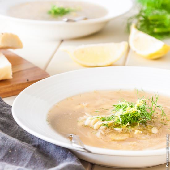 Fennel Soup with Lemon and Orzo