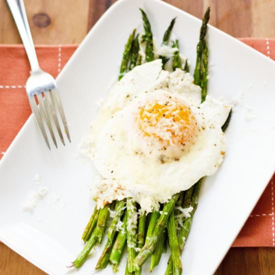 Asparagus, Fried Eggs & Parmesan