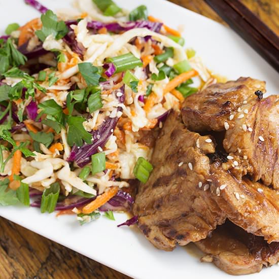 Spicy Korean Pork and Asian Slaw
