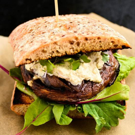Portobello Burgers + Blue Cheese