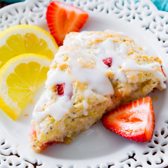 Strawberry Lemon Poppy Seed Scones