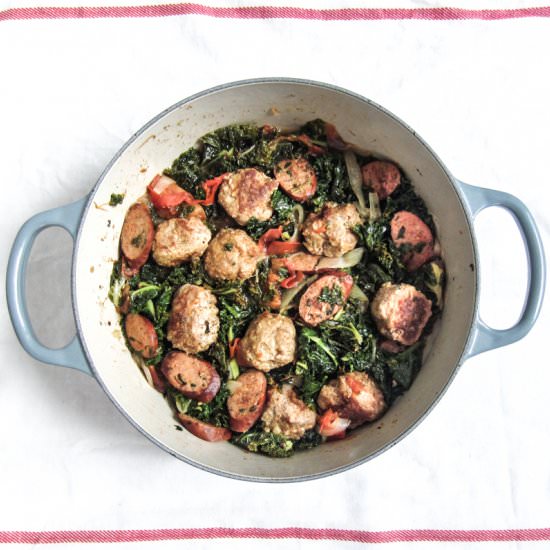 Braised Sausage and Meatballs