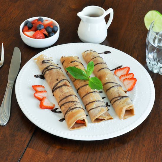 Chocolate Crepes With Strawberries