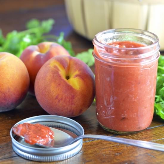 Spicy Peach Bourbon Barbecue Sauce