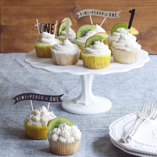 Bourbon-Spiked Peach Cupcakes