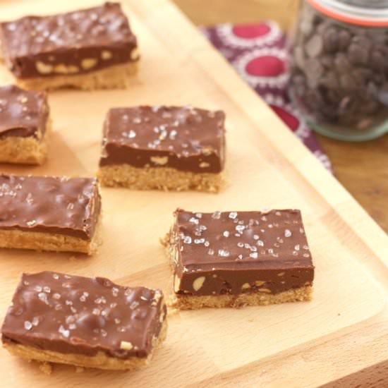 Salted Chocolate Peanut Butter Bars