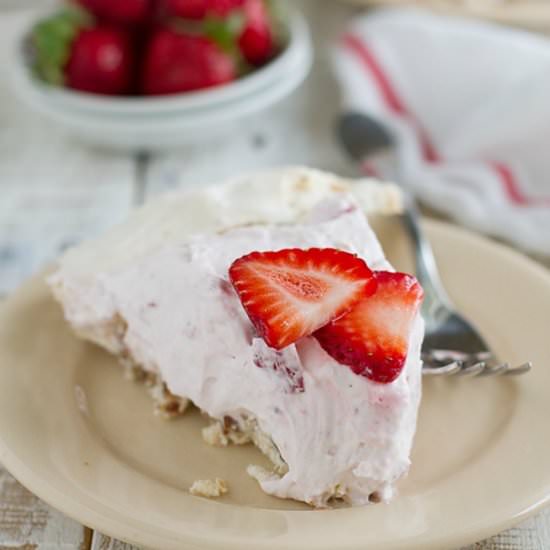 Strawberry Cream Angel Pie