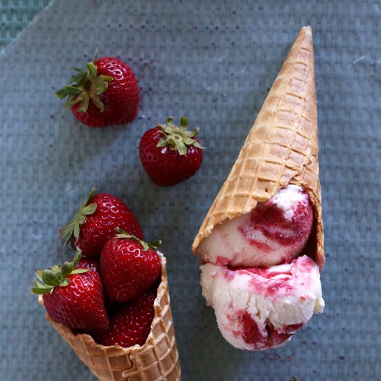 Strawberries & Cream Ice Cream