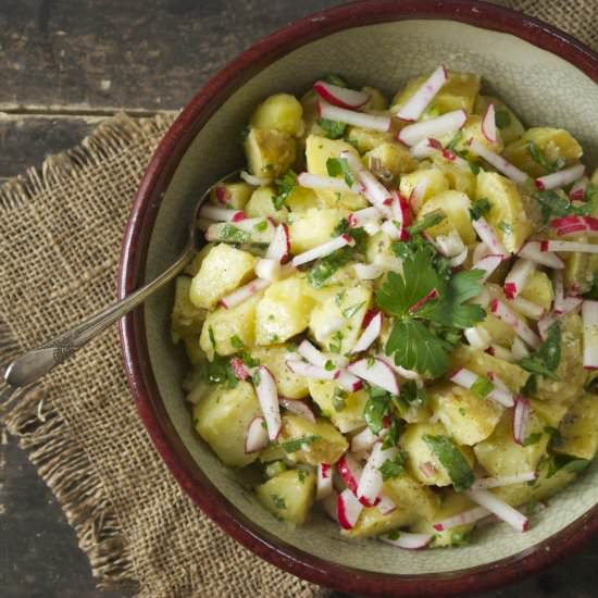 Potato Salad w/ Ramps & Radishes