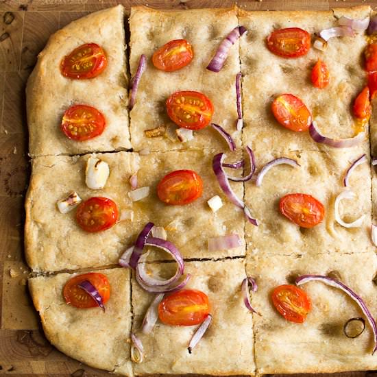 Sourdough Tomato-Onion Focaccia