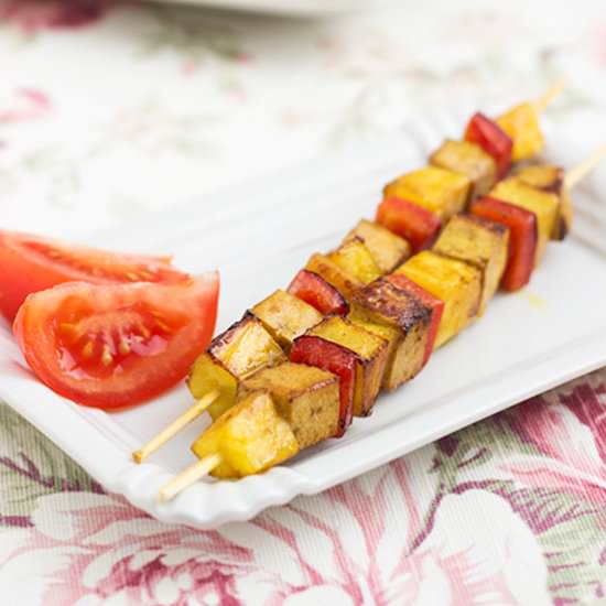 Pineapple And Tofu Kebabs