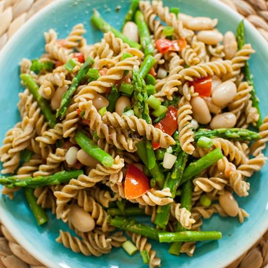Asparagus & White Bean Pesto Pasta