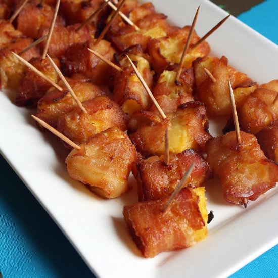 Bacon Wrapped Pineapple Bites