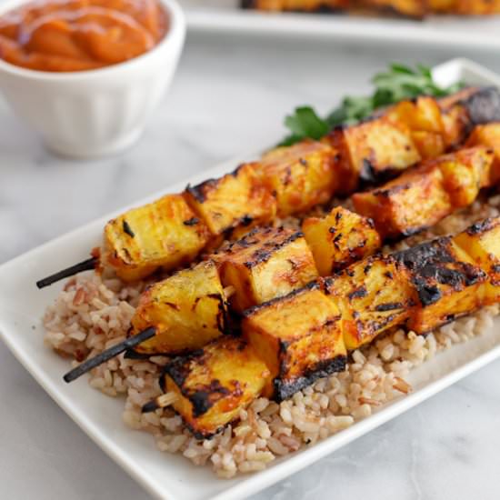 Grilled Pineapple Tofu Skewers