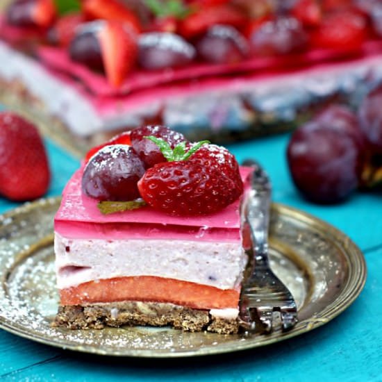 Millet Cheesecake with Watermelon