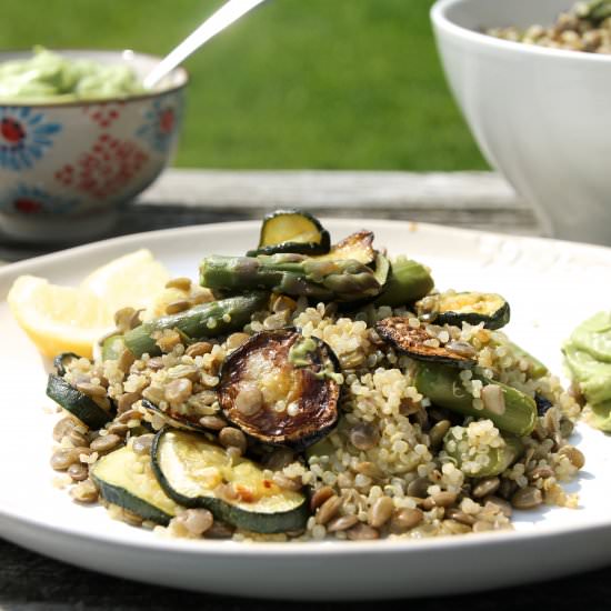 Lemon Quinoa & Avocado-Basil cream