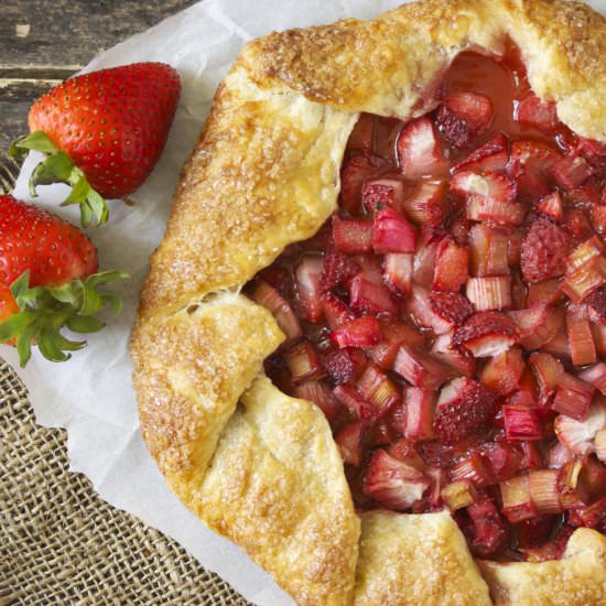 Rhubarb & Strawberry Galette