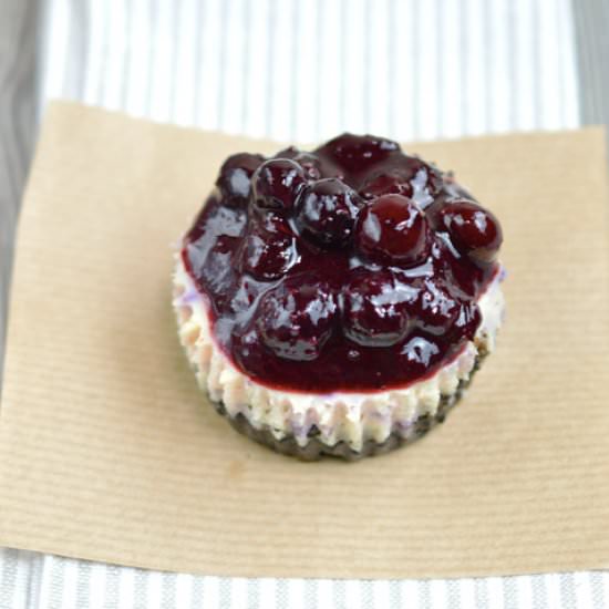 Blueberry and Oreo Mini Cheesecakes