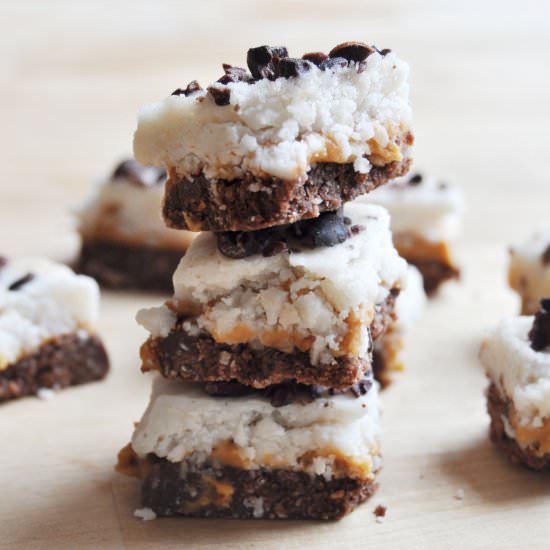 Black and White Coconut PB Bites