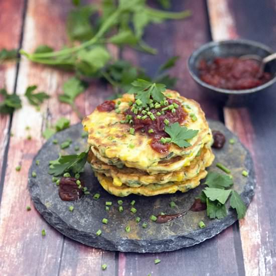 Corn Fritters & Tomato Relish