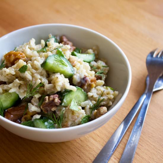 Cucumber-rice salad