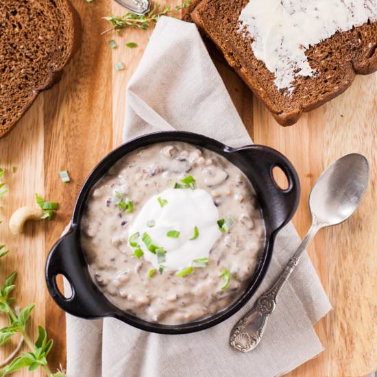 Creamy Wild Rice & Mushroom Soup