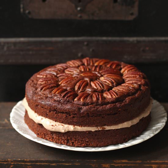 Maple Pecan Chocolate Cake