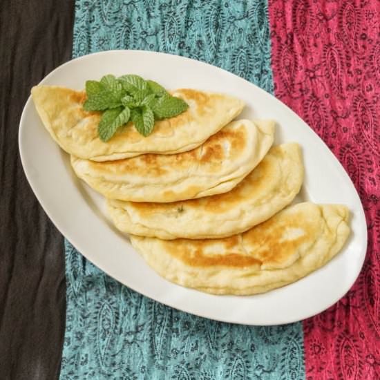 Spinach, Mint, and Pine Nut Gozleme
