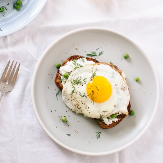 Simple Goat Cheese and Egg Toasts