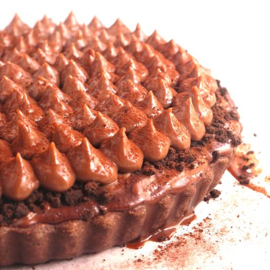 Chocolate Banana Custard Tart