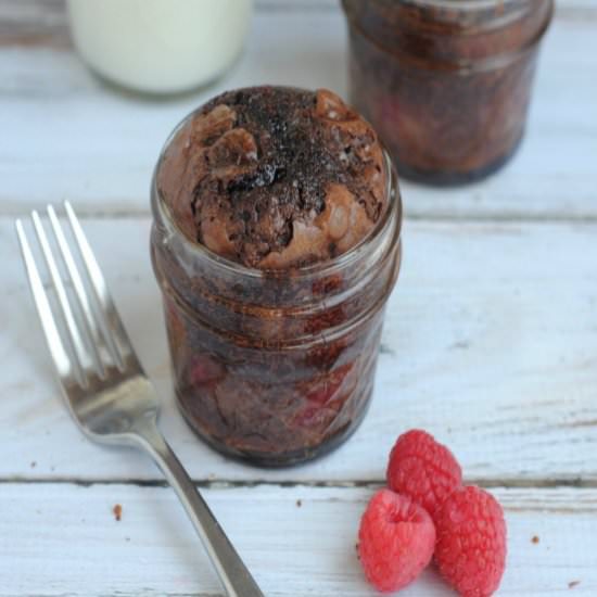 Raspberry Brownies in a Jar