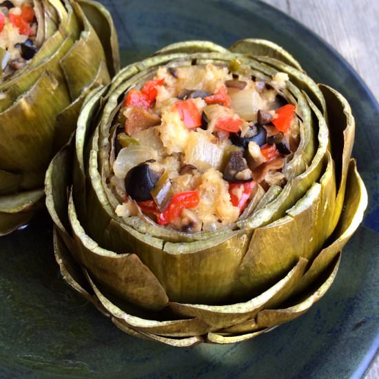 Lidia’s Stuffed Artichokes