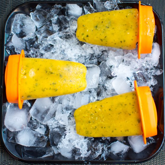 Mango Orange Mint Popsicles