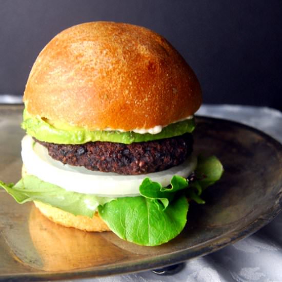 Black Bean Black Rice Veggie Burger