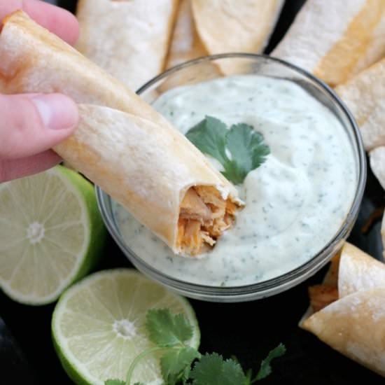 Baked Honey Lime Chicken Taquitos
