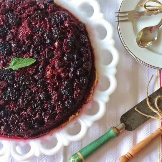 Triple Berry Upside Down Cake