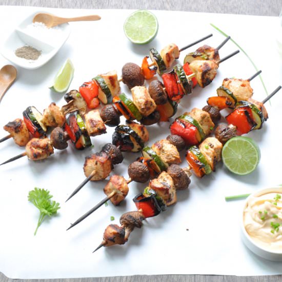 Chicken Kabobs With Mushrooms