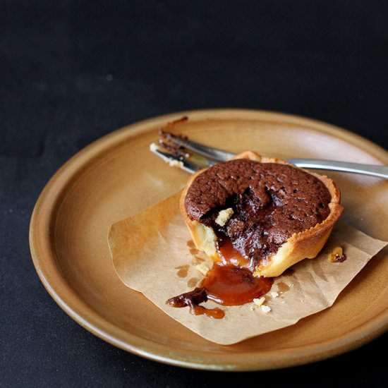 Molten Chocolate Caramel Tarts
