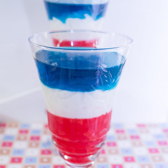 Patriotic Layered Jello Dessert