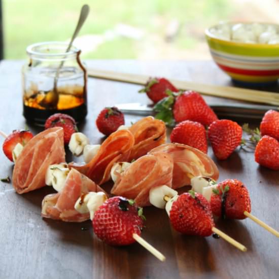 Strawberry Mozzarella Skewers
